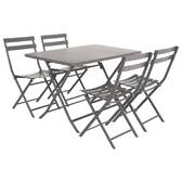 Mesa de jardín rectangular plegable GREENSBORO Marrón 4 plazas - Acero tratado con epoxi, Tratamiento antióxido reforzado Tonka