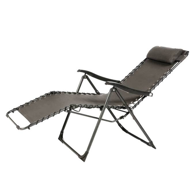 Sillón relax de jardín SILOS Antracita 5 posiciones - Acero con recubrimiento de epoxi, Texaline Antracita