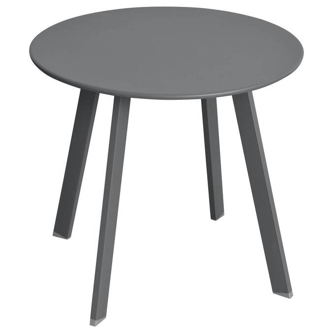 Mesa auxiliar de jardín redonda SAONA Grafito 50 x 45 cm - Acero recubierto de epoxi, Tratamiento antióxido reforzado3500