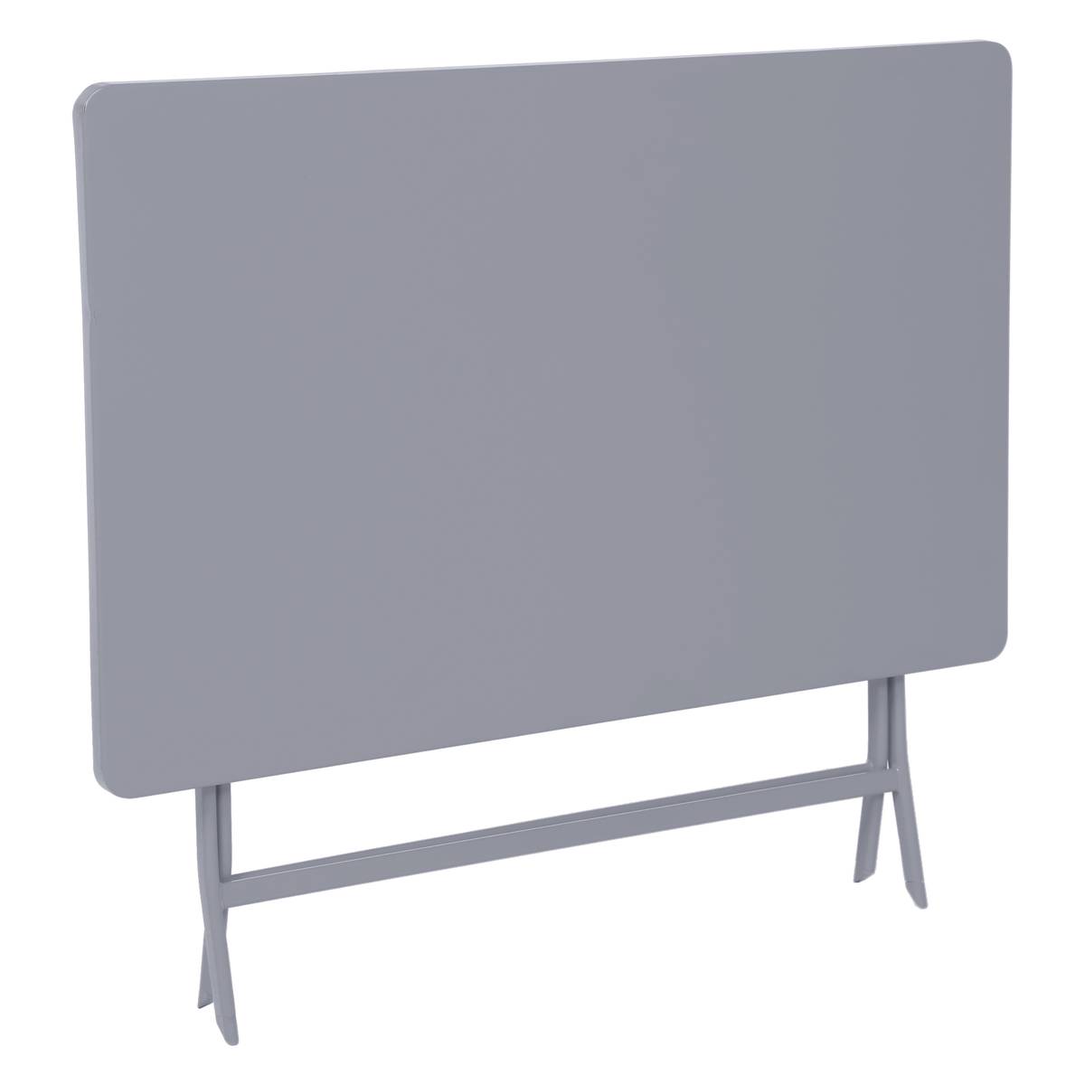 Mesa de jardín rectangular plegable GREENSBORO Gris cuarzo 4 plazas - Acero tratado con epoxi, Tratamiento antióxido reforzado Gris cuarzo
