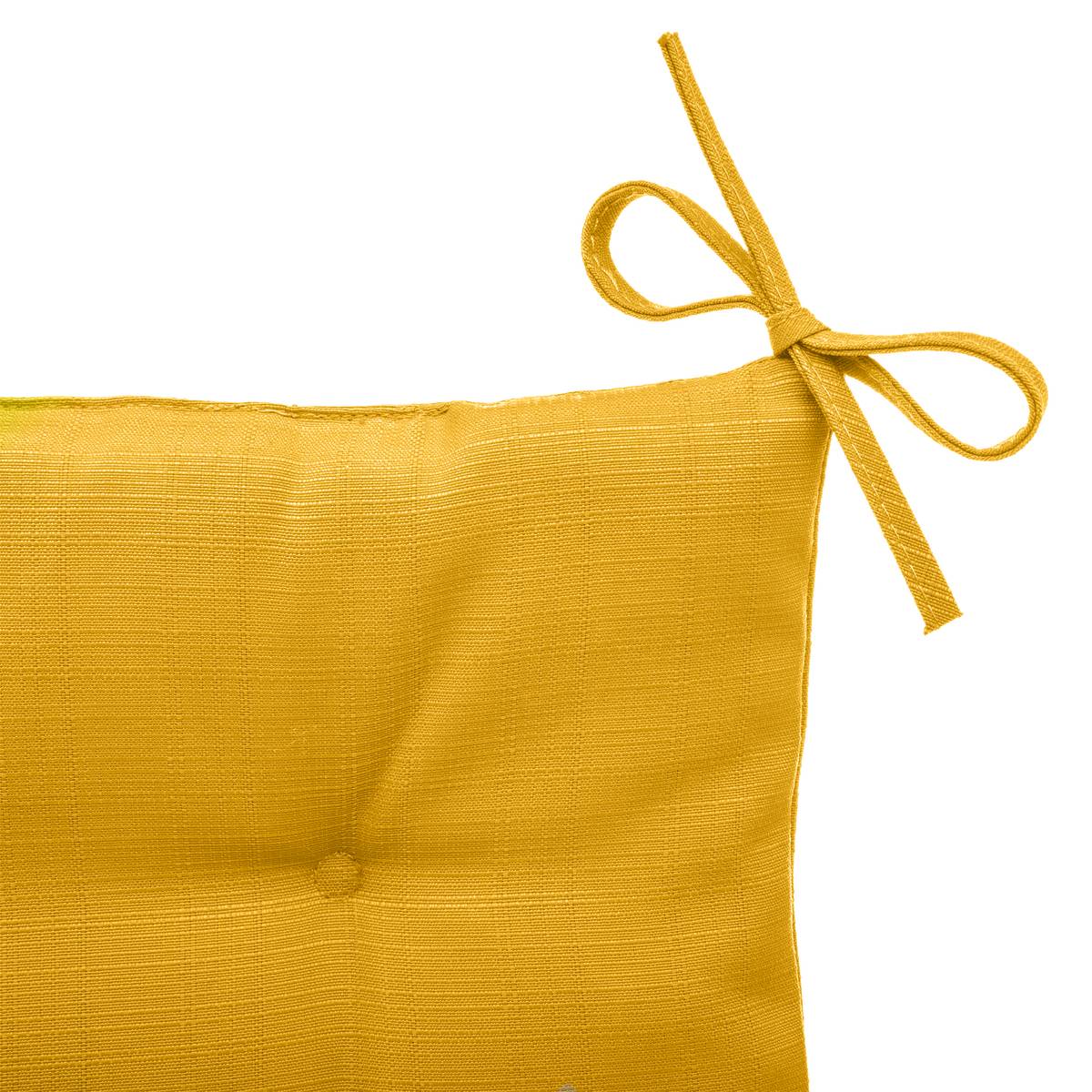 Cojín de silla cuadrado 4 puntos KORAI Amarillo mostaza 40 x 40 cm - Poliéster Amarillo mostaza