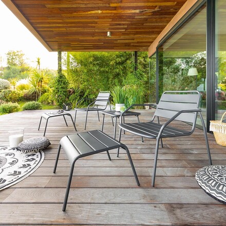Conjunto de muebles de jardín dúo relax PHUKET Gris