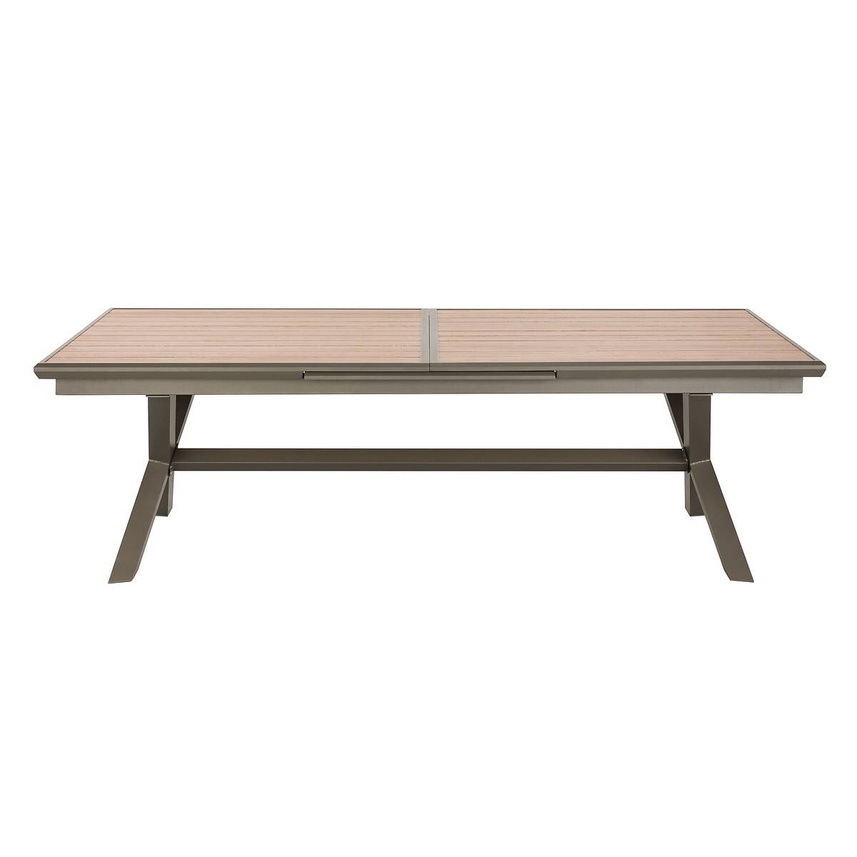 Mesa de jardín extensible AXIOME Marrón 12 plazas - Aluminio con recubrimiento de epoxi Miel / Praliné