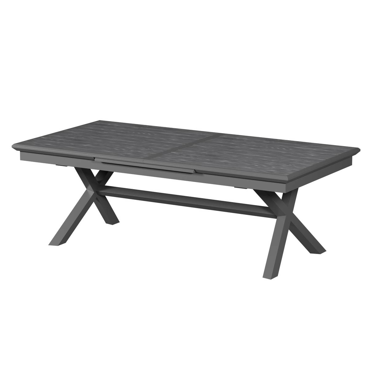 Mesa de jardín extensible AXIOME Gris 12 plazas - Aluminio con recubrimiento de epoxi Pizarra granito