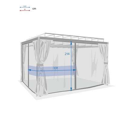 Mosquitera para pérgola BELIZE Pizarra Para BELIZE 3 x 3,8 m - L. 330 x H. 215 cm - Poliéster