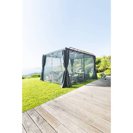 Mosquitera para pérgola BELIZE Pizarra Para BELIZE 3 x 3,8 m - L. 330 x H. 215 cm - Poliéster