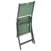 Set de 4 sillas de jardín plegables MODULA Verde oliva Acero recubierto de epoxi, Texaline Verde oliva / Grafito