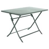 Mesa de jardín rectangular plegable GREENSBORO Verde oliva 4 plazas - Acero tratado con epoxi, Tratamiento antióxido reforzado Verde oliva