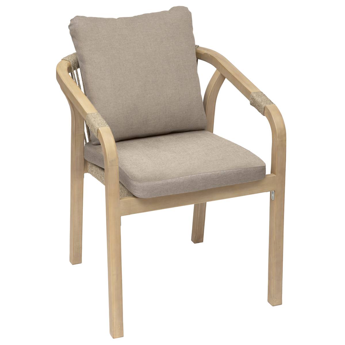 Silla de jardín con reposabrazos PAPOUASIE Acacia Acacia certificado FSC®, poliéster Topo / Acacia