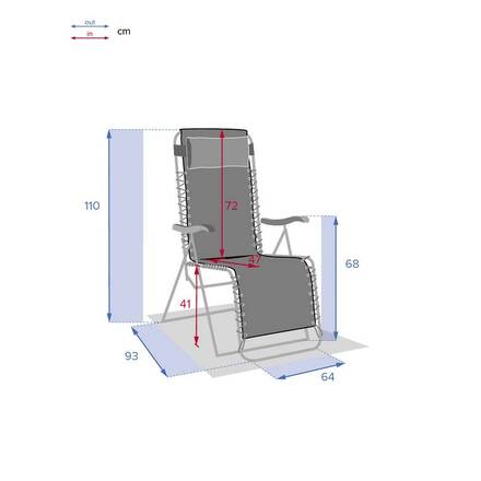 Sillón relax de jardín SILOS Verde oliva 5 posiciones - Acero con recubrimiento de epoxi, Texaline