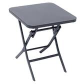 Mesa auxiliar de jardín cuadrada GREENSBORO Grafito 40 x 40 cm - Acero, Tratamiento Antioxidante Reforzado Grafito