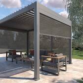 Toldo para pérgola bioclimática EVORA Pizarra Para EVORA Lado 3 m - 2,7 m - Aluminio, Texaline Pizarra