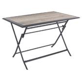 Mesa de jardín rectangular plegable AZUA Gris humo 4 plazas - Aluminio tratado con epoxi, ECP Gris humo