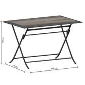Mesa de jardín rectangular plegable AZUA Gris humo 4 plazas - Aluminio tratado con epoxi, ECP Gris humo