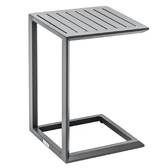 Mesa auxiliar de jardín cuadrada EVASION Grafito 38 x 38 cm - Aluminio tratado con epoxi Grafito