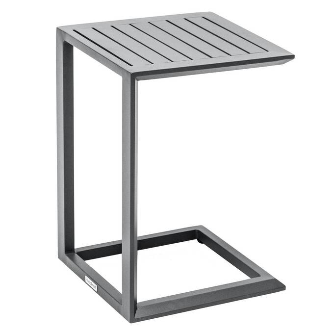 Mesa auxiliar de jardín cuadrada EVASION Grafito 38 x 38 cm - Aluminio tratado con epoxi Grafito