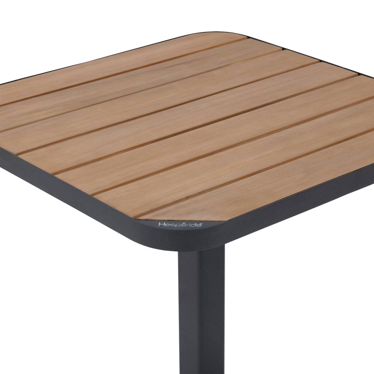 Mesa bistró TYLA Acacia / Grafito 2 plazas - Acero tratado con epoxi, Acacia certificada FSC® Acacia / Grafito