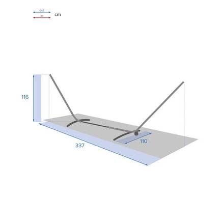 Soporte ajustable para hamaca PANAO Negro 295/317 x 113 x 117 cm - Acero con recubrimiento de epoxi