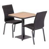 Mesa bistró TYLA Acacia / Grafito 2 plazas - Acero tratado con epoxi, Acacia certificada FSC® Acacia / Grafito
