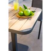 Mesa bistró TYLA Acacia / Grafito 2 plazas - Acero tratado con epoxi, Acacia certificada FSC® Acacia / Grafito