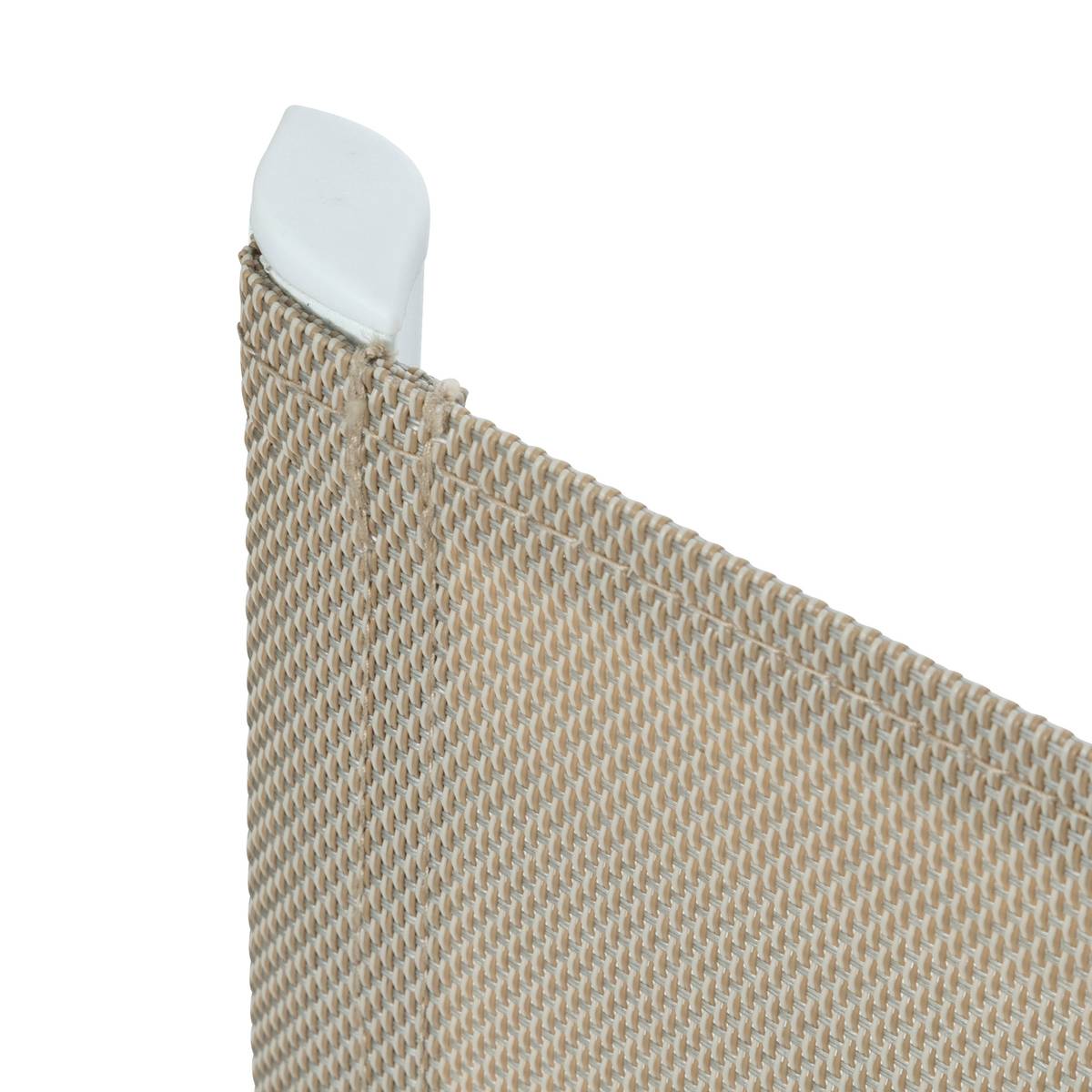 Silla de jardín con reposabrazos apilable AXANT Lino / Blanco Aluminio tratado con epoxi, Texaline Lino / Blanco