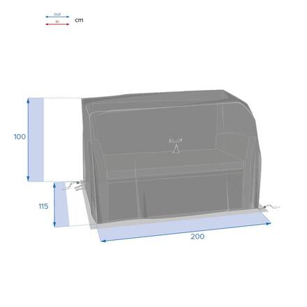 Funda protectora HAMBO para sofá Gris M 200 x 115 x 100 cm - Poliéster