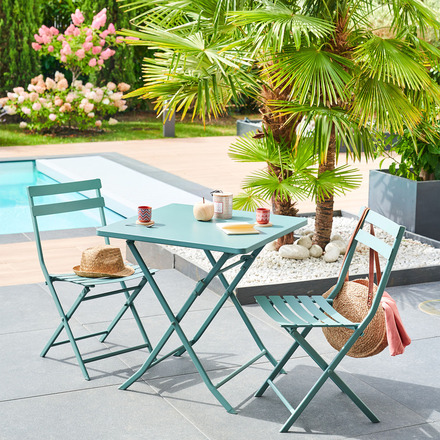 Mesa de jardín plegable cuadrada GREENSBORO Verde jade