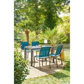 Silla de jardín apilable ESSENTIA Azul petróleo / Grafito Aluminio tratado con epoxi, Texaline Azul pato / Grafito