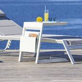 Mesa auxiliar de jardín cuadrada ALLURE Blanca 55 x 45 x 55 cm - Aluminio recubierto de epoxi Blanco