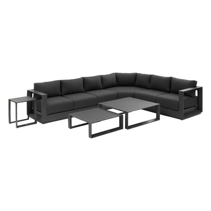 Sillón lounge de jardín sin brazos ALLURE Grafito Aluminio tratado con epoxi, Poliéster3661