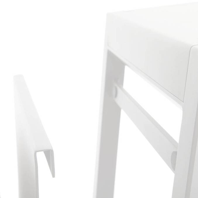 Mesa auxiliar de jardín cuadrada ALLURE Blanca 55 x 45 x 55 cm - Aluminio recubierto de epoxi Blanco