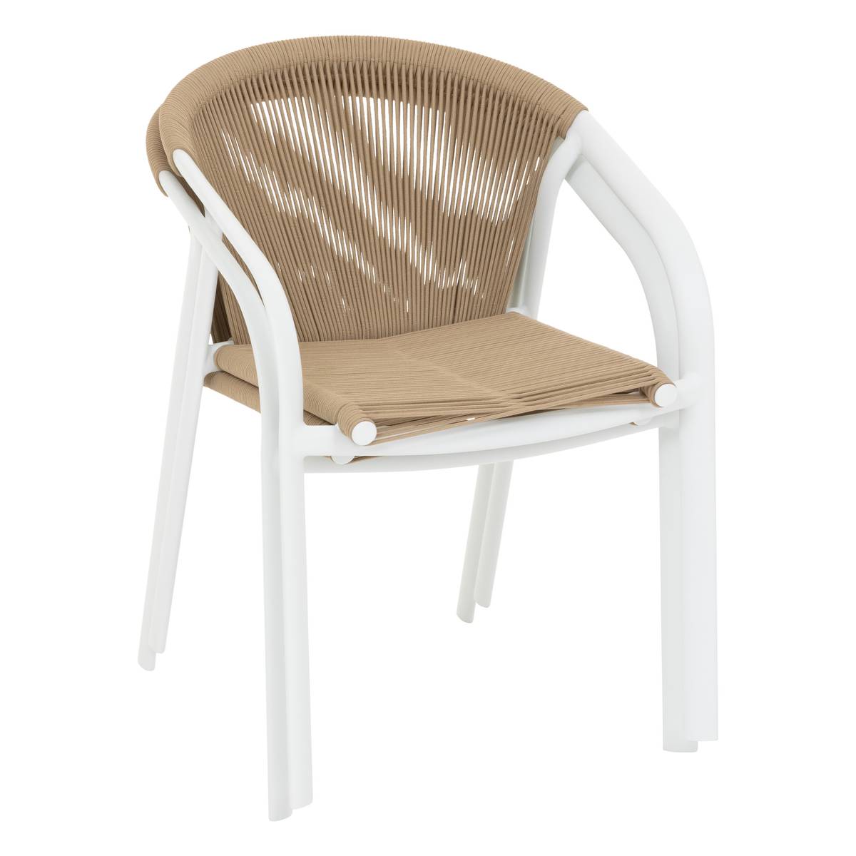 Silla de jardín con reposabrazos apilable RIU Miel / Blanco Aluminio recubierto de epoxi Miel / Blanco