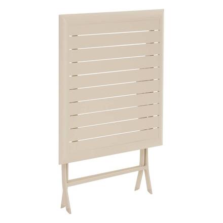 Mesa de jardín cuadrada plegable AZUA Arcilla 2 plazas - Aluminio tratado con epoxi