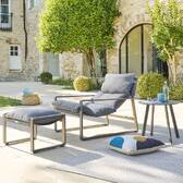 Sillón relax de jardín LAMBINIO Grafito / Gris oscuro Aluminio tratado con epoxi - Olefina Gris oscuro / Grafito