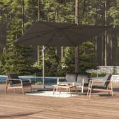 Parasol lateral cuadrado inclinable MELHIA Antracita / Grafito 3 x 3 m - Aluminio tratado con epoxi, Acero, Olefina Antracita / Grafito