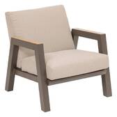Conjunto de jardín AXIOME Beige / Praline 5 plazas - Aluminio tratado con epoxi, Texaline, Olefina Beige / Praliné