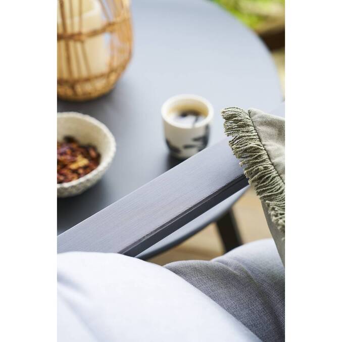 Mecedora FELINIO Gris Acero recubierto de epoxi, Tratamiento antioxidante reforzado Gris