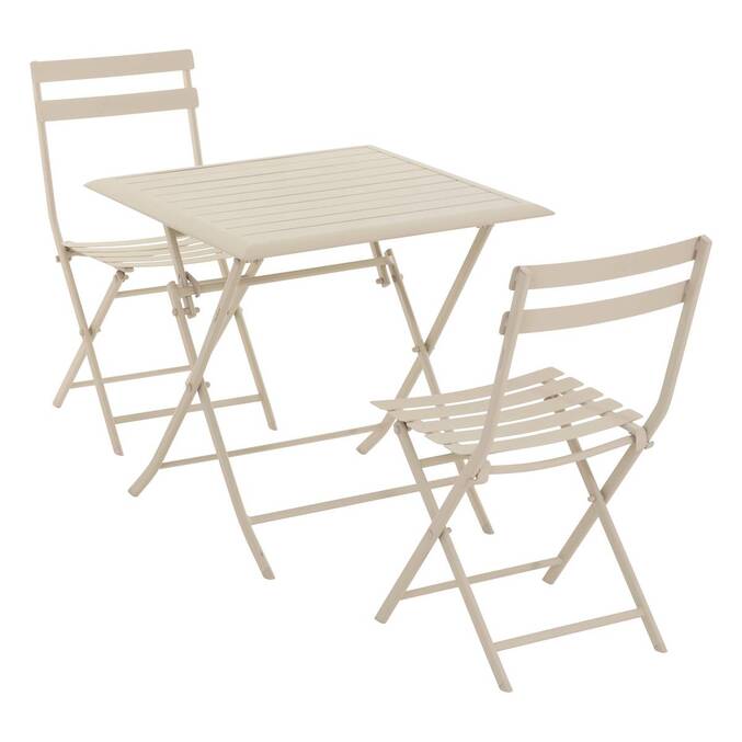Mesa de jardín cuadrada plegable AZUA Arcilla 2 plazas - Aluminio tratado con epoxi Arcilla
