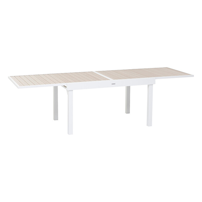 Mesa de jardín extensible PIAZZA Lino y Blanco 10 plazas - Aluminio tratado con epoxi Lino / Blanco