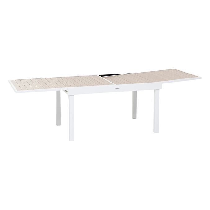 Mesa de jardín extensible PIAZZA Lino y Blanco 10 plazas - Aluminio tratado con epoxi Lino / Blanco