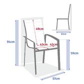 Silla de jardín con reposabrazos apilable AXANT Gris pimienta / Miel Aluminio tratado con epoxi, Texaline Gris pimienta / Honey