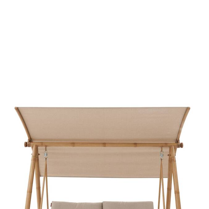 Columpio de jardín BAROE Beige 2 plazas - Acero con tratamiento epoxi, Texaline Beige