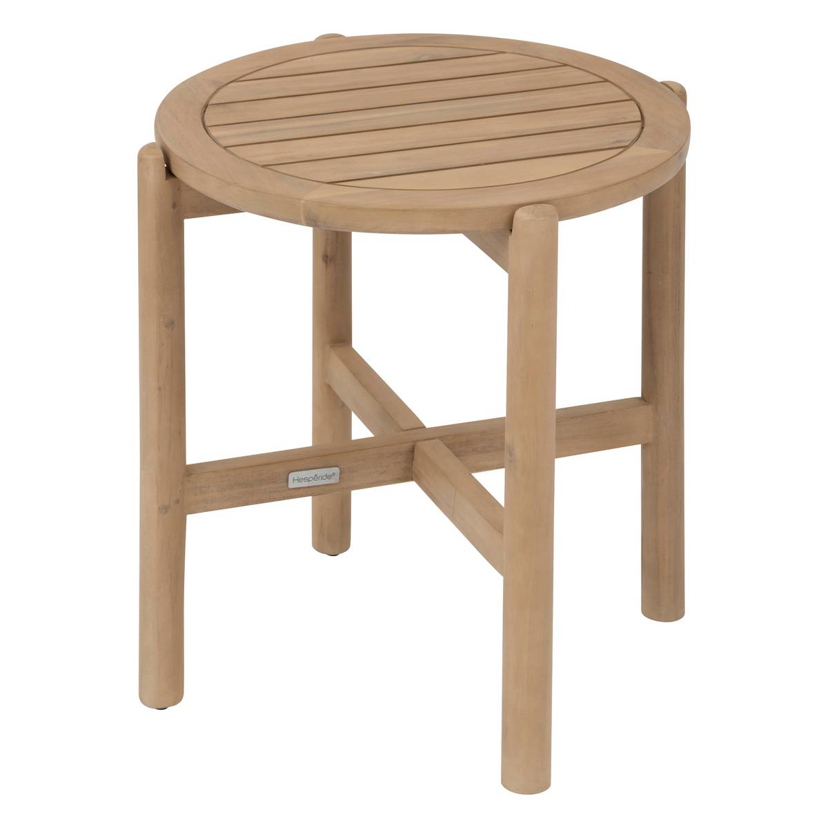 Mesa auxiliar de jardín redonda DEONA Acacia 50 x 54 cm - Acacia certificado FSC® Acacia