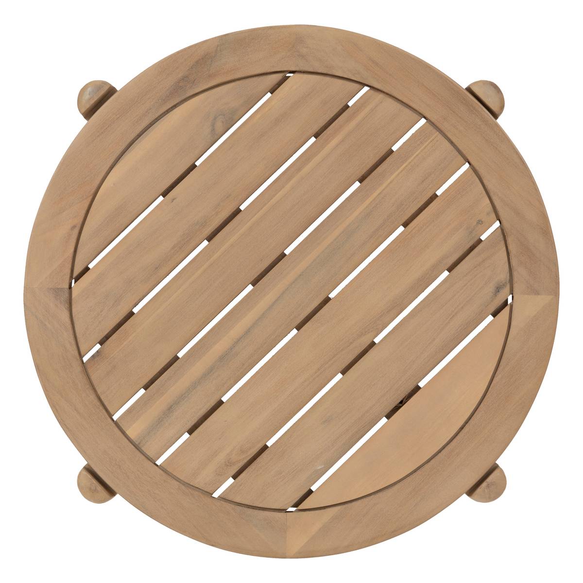 Mesa auxiliar de jardín redonda DEONA Acacia 50 x 54 cm - Acacia certificado FSC® Acacia