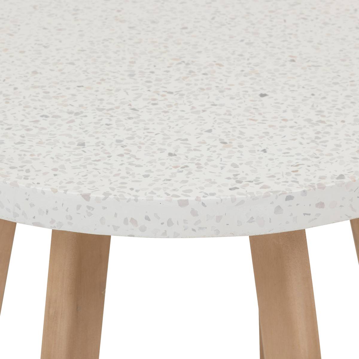 Mesa auxiliar de jardín redonda LEMINDO Eucalipto 50 x 53 cm - Eucalipto certificado FSC® Eucalipto