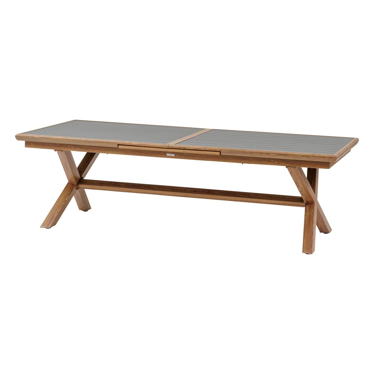 Mesa de jardín extensible AXIOME Grafito / Miel 12 plazas - Aluminio con recubrimiento de epoxi Grafito / Honey