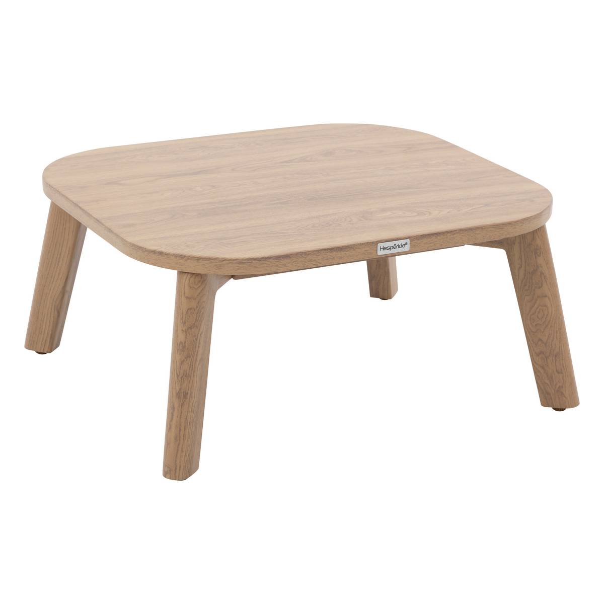 Mesa de centro de jardín rectangular MANISSA Efecto madera 60 x 55 x 28 cm - Aluminio recubierto de epoxi Efecto madera