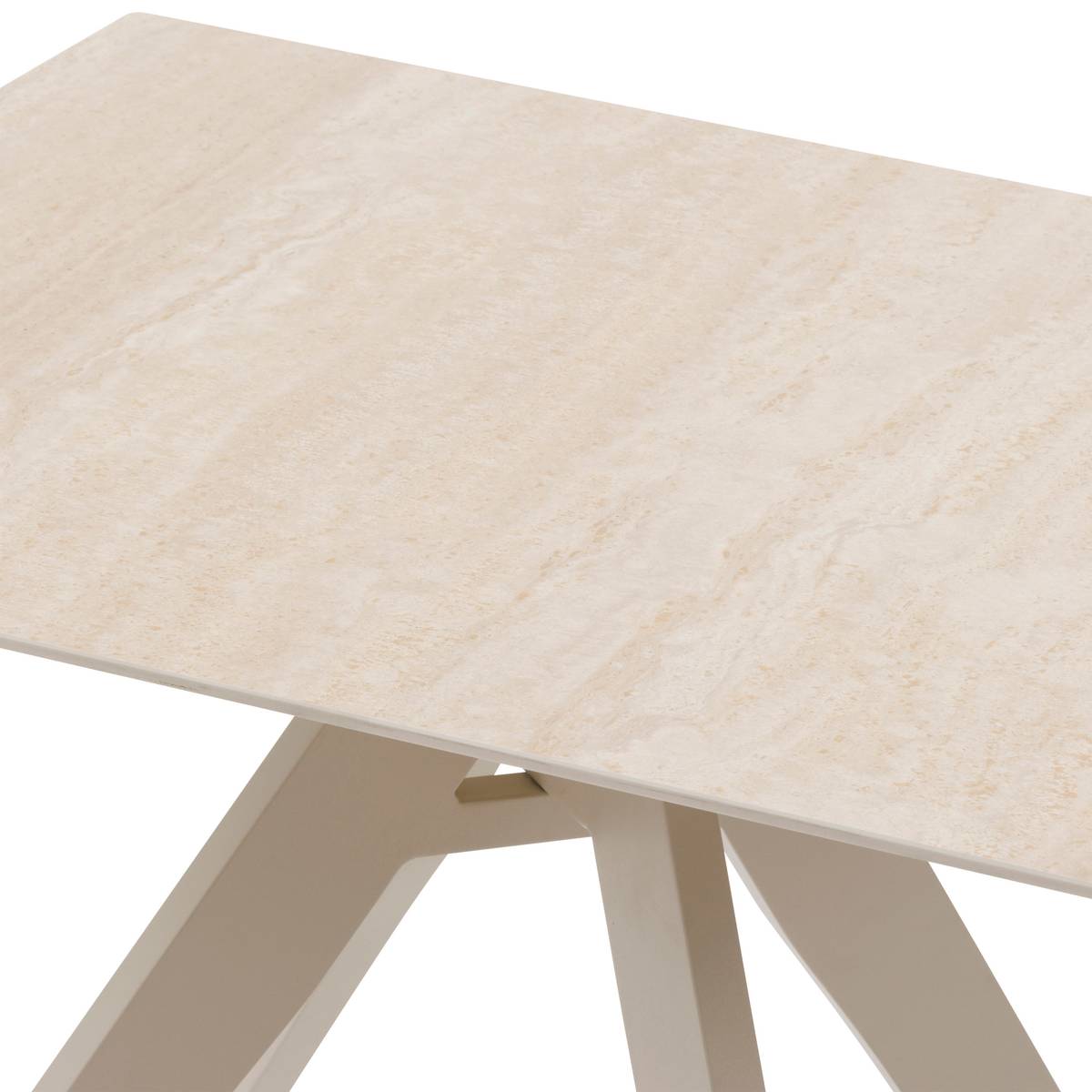 Mesa de jardín cuadrada TERZANO Vainilla / Arcilla 2 plazas - Aluminio tratado con epoxi Vainilla / Arcilla