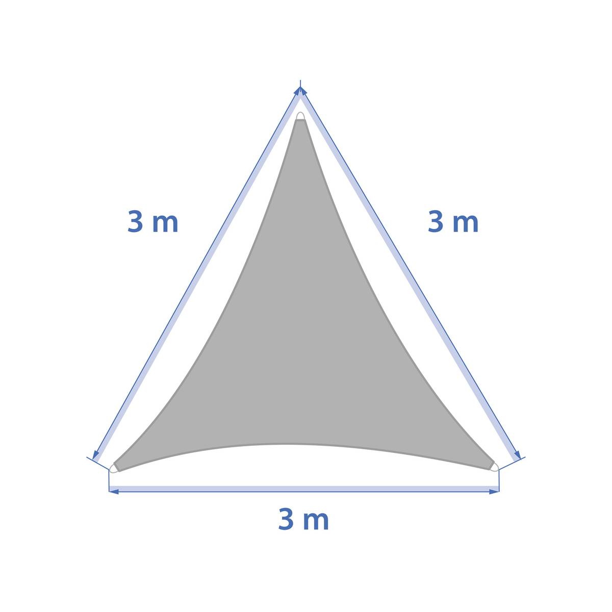 Vela de sombra triangular CURACAO Trigo 3 x 3 x 3 m - Poliéster Trigo