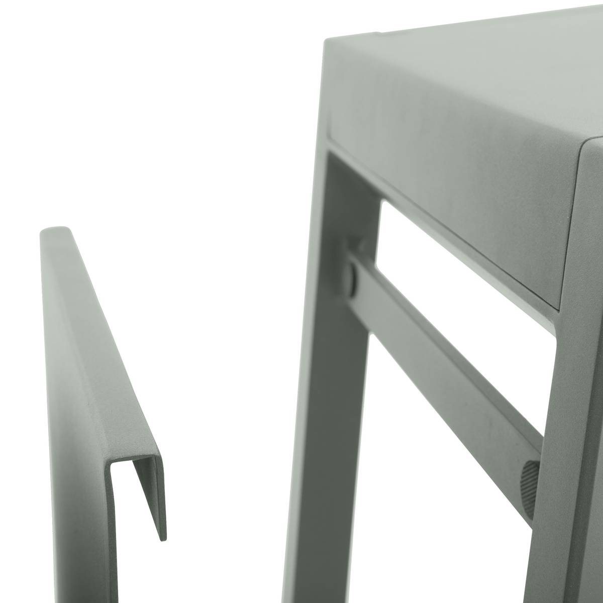 Mesa auxiliar de jardín cuadrada ALLURE Verde laurel 55 x 45 x 55 cm - Aluminio recubierto de epoxi Laurel